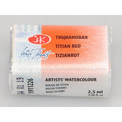 Akvarelová barva – Titian Red / Ticianová červeň 2,5 ml.