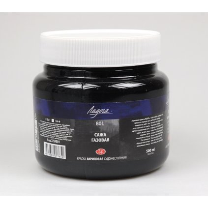 Akrylová barva LADOGA 500 ml. - Lampová čerň