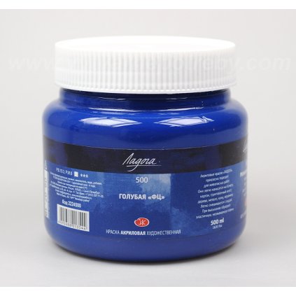 Akrylová barva LADOGA 500 ml. - Modrá Pthalocyanin