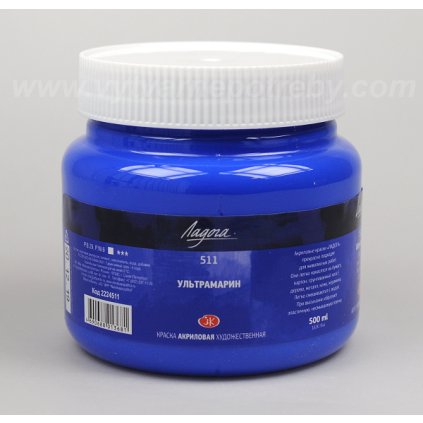 Akrylová barva LADOGA 500 ml. - Ultramarínová modř