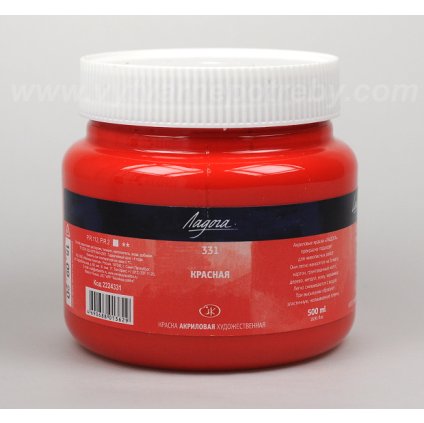 Akrylová barva LADOGA 500 ml. - Červená