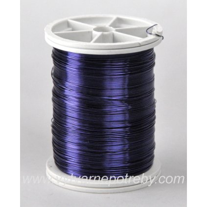 Dekorační drát 0,3 mm / 50m - MODRÝ lakovaný