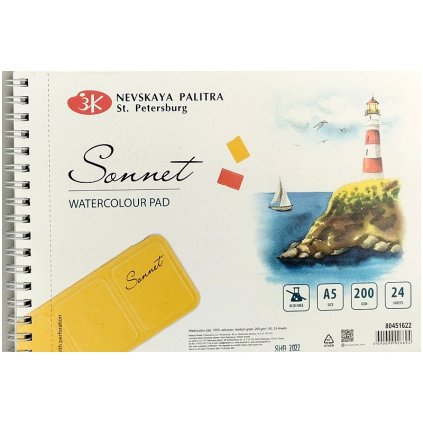 Akvarelový blok Sonnet , A5 , 200g/m2 , 24 li. - spirálová vazba