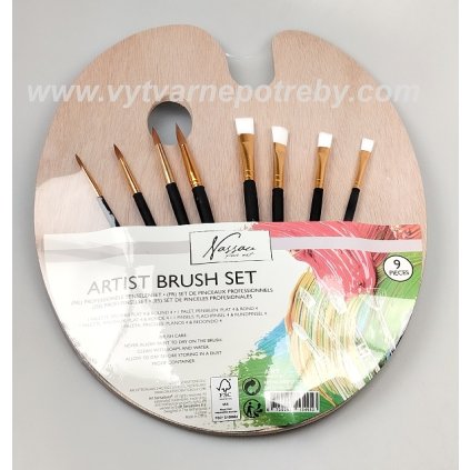 Paleta dřevěná + sada štětců