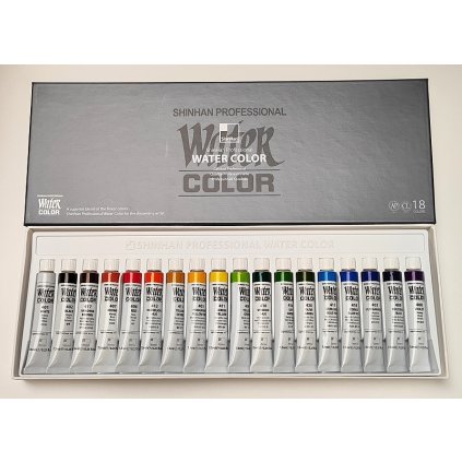 Akvarelové barvy SHINHAN Professional 18 x 7,5 ml.