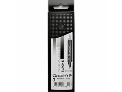 197 1 graphit markers black and white sada 3 ks