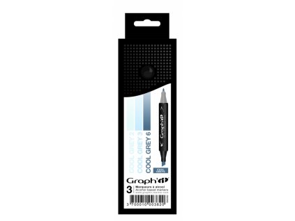200 1 graphit markers cool grey sada 3 ks