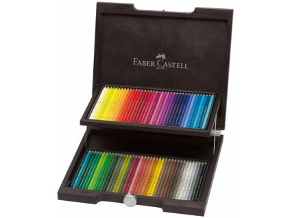 2066 7 umelecke pastelky faber castell polychromos dreveny kufrik 72 barev