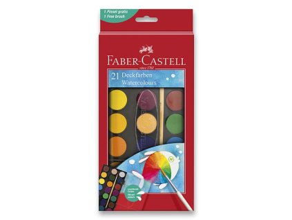 Vodové barvy Faber Castell 21 barev 30 mm