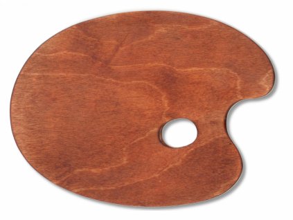 10460 malirska paleta drevena ovalna 250x345 mm voskovana