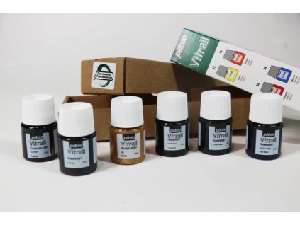 11195 sada barev na sklo pebeo vitrail discovery 753402 6 x barva 20 ml