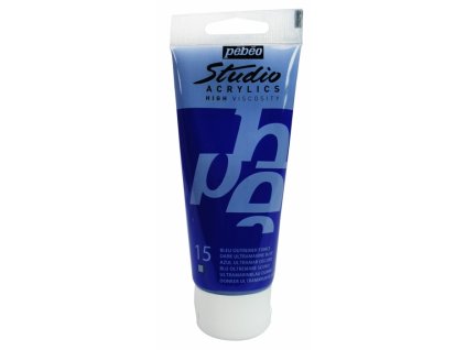 11747 akrylova barva pebeo studio acrylic 100 ml 015 ultramarin tmavy