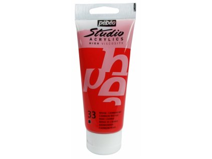 11792 akrylova barva pebeo studio acrylic 100 ml 033 kadmium cervene