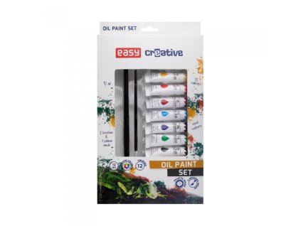12425 olejove barvy easy 12 barev paleta a 2 stetce