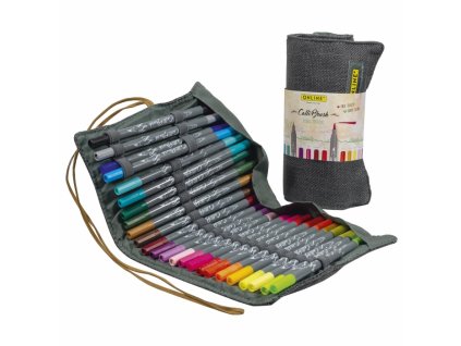 14099 4 kaligraficke popisovace callibrush set 24 barev v latkovem pouzdre
