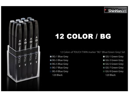 15065 1 designersky fix touch twin marker sada 12 blue green grey colors