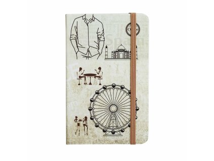 zapisnik ctvereckovany travel 14 x 9 cm design man