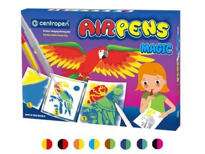 Sada foukacích fixů Centropen Magic se šablonami a papíry