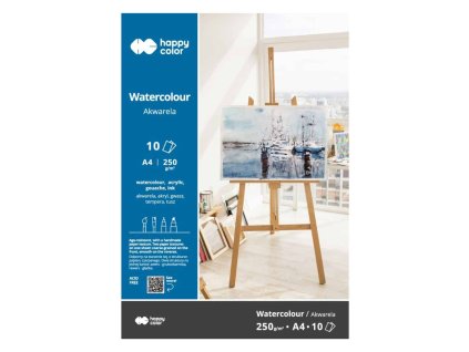 Akvarelový papír Blok Happy Color Akwarel A4 250 g 10 listů