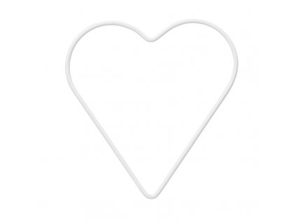 HobbyFun Srdce drátěné bílé 18 cm, průměr 3 mm