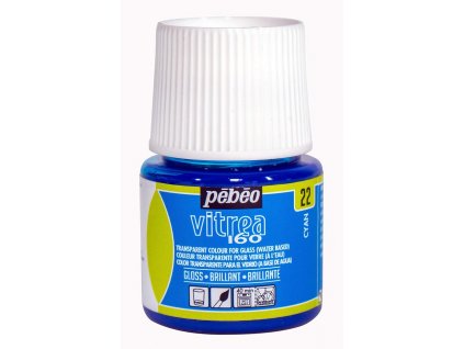 Barva na sklo Vitrea 160 lesklá 45 ml - modrá cyan 22