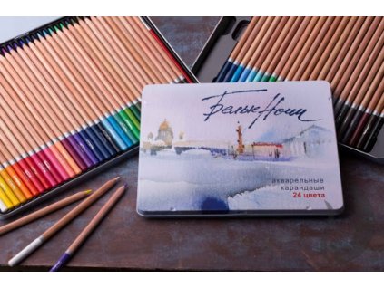pastelky akvarelove 48 ks kov kazeta white nights nevskaya palitra