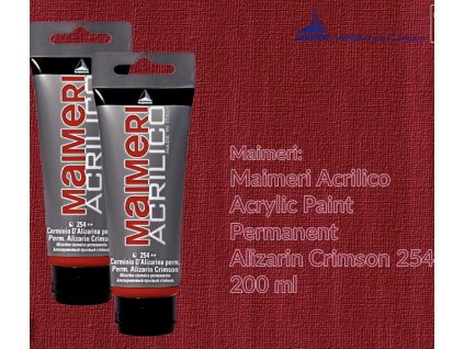 Akrylová barva Maimeri Acrilico 200 ml - červená alizarin permanentní 254