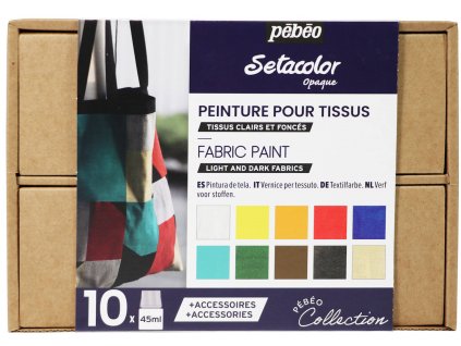 Barvy na textil Pébéo Setacolor Opaque sada II. 10 x 45 ml v kartonovém kufříku