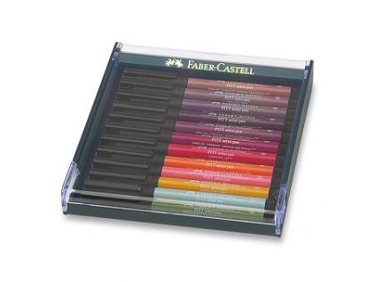 61348 pitt artist pen brush faber castell set 12ks earth tones