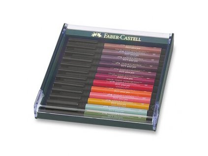 PITT Artist Pen Brush Faber Castell - Set 12ks Earth Tones