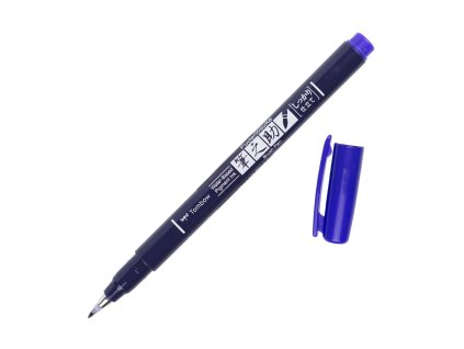 Štětcový popisovač Tombow Fudenosuke Hard – modrý