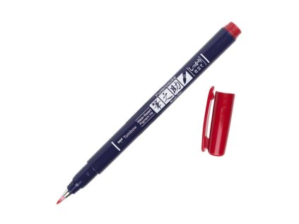 Štětcový popisovač Tombow Fudenosuke Hard – červený