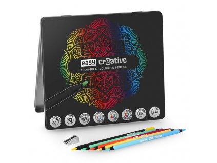 68172 pastelky trojhranne easy creative 36 barev v plechove krabicce