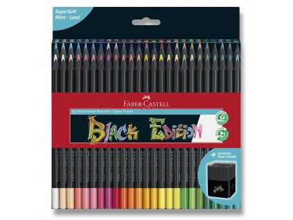 69273 3 pastelky trojhranne faber castell black edition 50 barev
