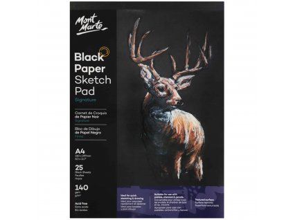 71170 mont mart skicovaci blok a4 s cernym papirem 140g m 25 listu