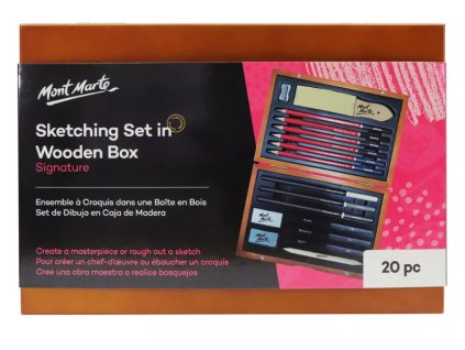 72579 mont marte sada na skicovani 20 ks v drevenem boxu