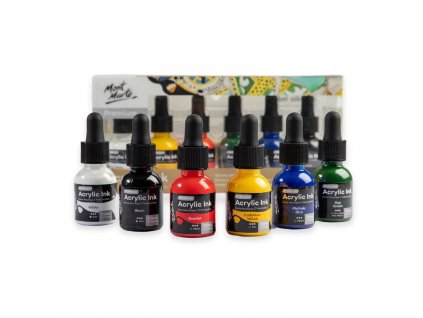 Mont Marte sada barevných akrylových inkoustů Premium, 6 x 20 ml Basic