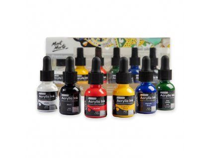 Mont Marte sada barevných akrylových inkoustů Premium 6 x 20 ml Basic
