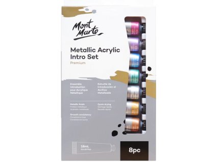 72816 mont marte sada metalickych akrylovych barev 8 x 18ml