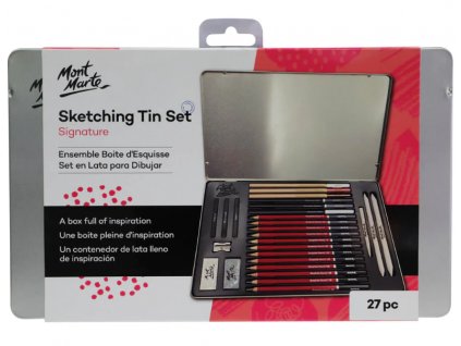 72822 mont marte sada na skicovani 27 ks plechovy obal