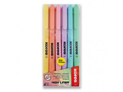 Kores Pastelové zvýrazňovače sada 6 kusů