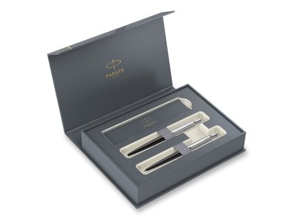 Kuličkové pero a mikrotužka Parker Jotter Bond Street Black, chrom v dárkové kazetě