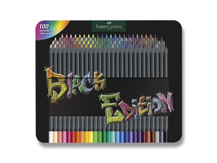 Pastelky trojhranné Faber Castell Black Edition 100 barev, plechová krabička 2