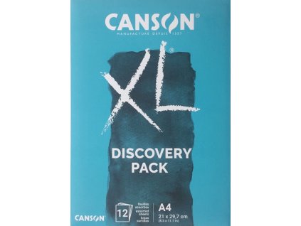 Canson XL Discovery Pack - složka akvarelových a mix media papírů A4, 12 listů