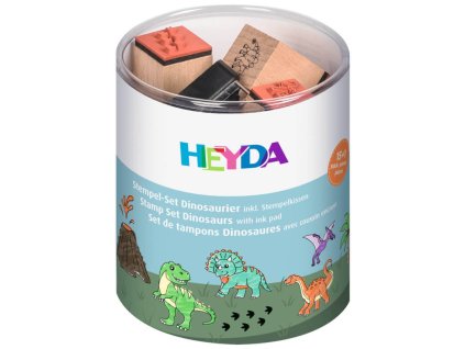 Sada razítek HEYDA Dinosauři 15 razítek + poduška