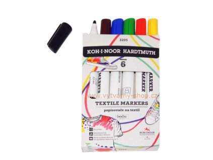Koh-i-noor Sada 6 ks silných fixů na textil 2,5 mm