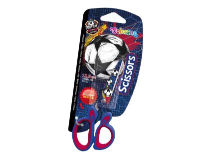 Dětské nůžky Colorino - zakulacené, asymetrické, s potiskem Fotbal