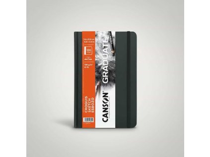 Canson Graduate Book Croquis – skicák 120 g, 120 stran, pevná omyvatelná vazba, gumička 14 x 21,6 cm