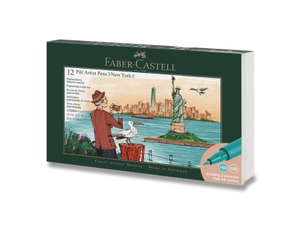 Štětcové popisovače Faber-Castell Pitt Artist Pen Brush, edice New York - 12 ks