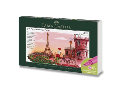 Popisovače Faber-Castell Pitt Artist Pen Paris - 12 ks